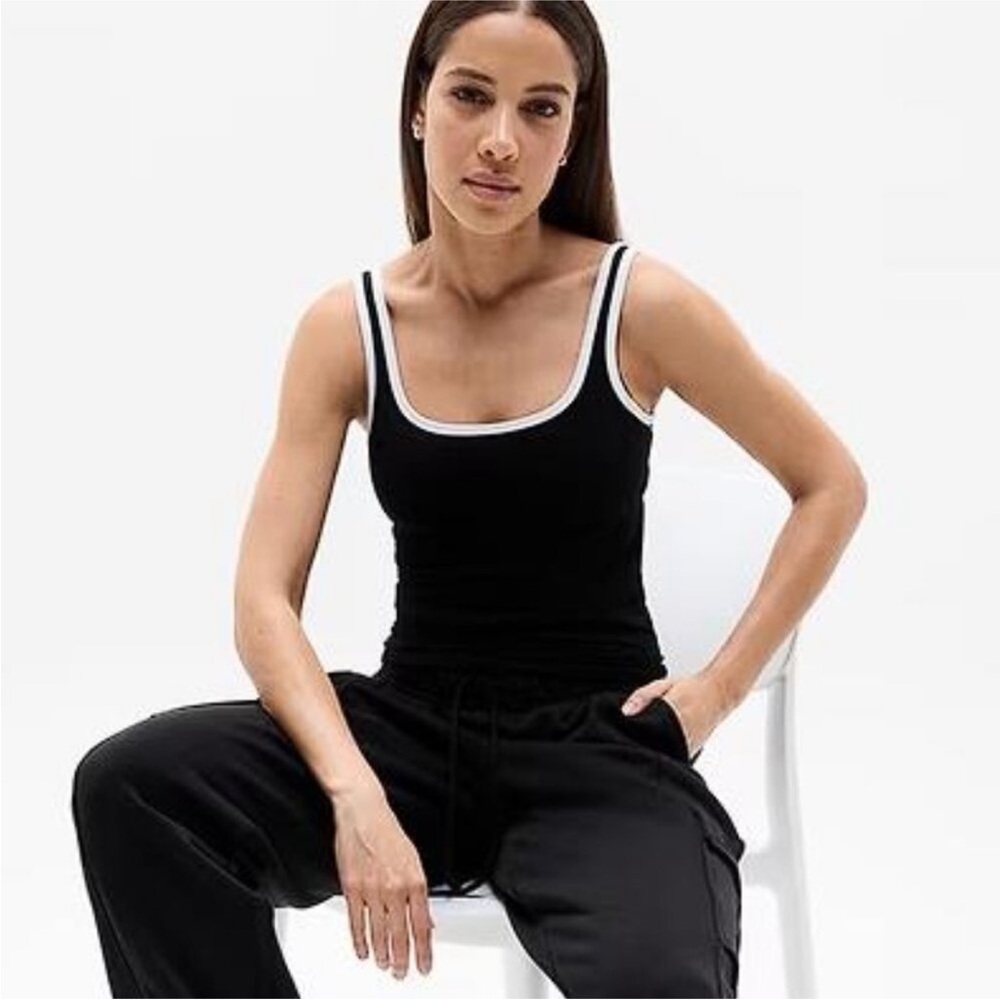 ASOS Black White Ribbed Bodysuit 4 S Tank